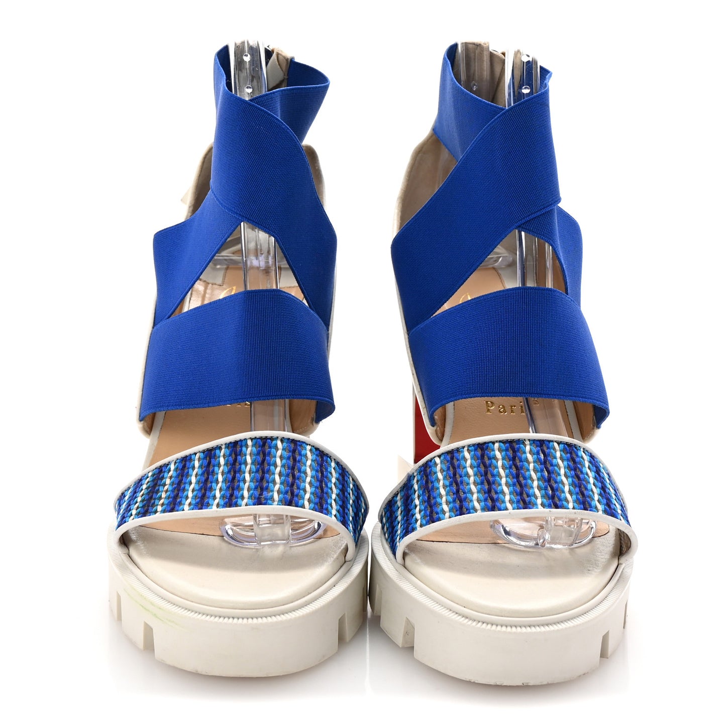 Calfskin Patrouiagoma 100 Platform Sandals 40 Blue