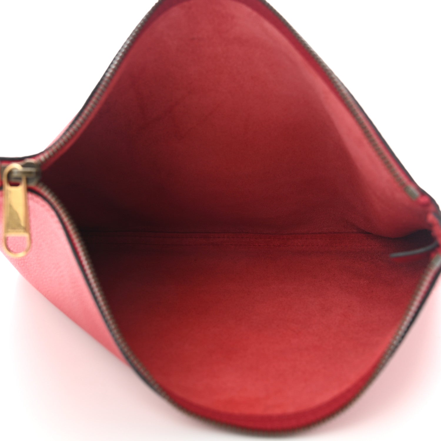 Gucci Pebbled Calfskin Medium Logo Portfolio Clutch Hibiscus Red 5 of 7