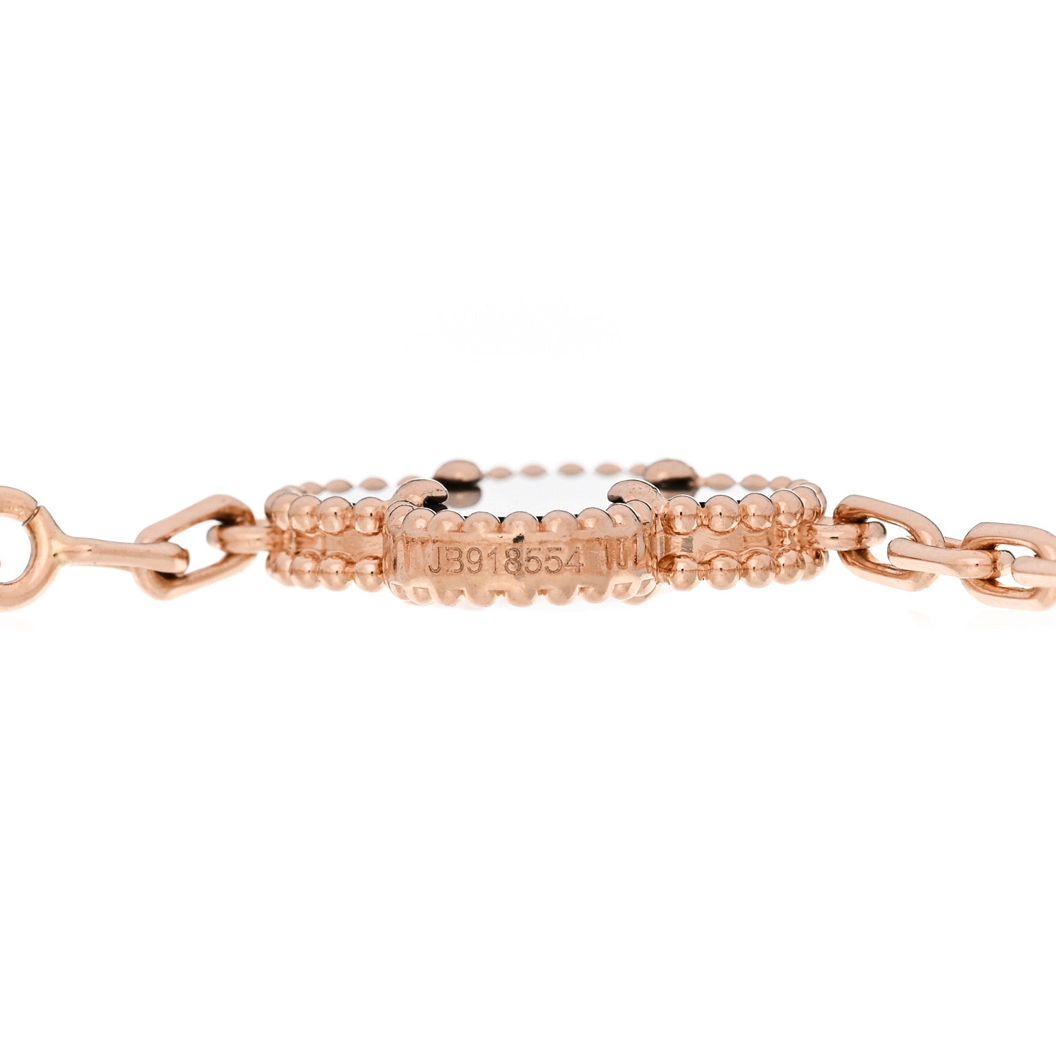 Van Cleef & Arpels 18K Rose Gold Gray Mother of Pearl 5 Motifs Vintage Alhambra Bracelet 4 of 5