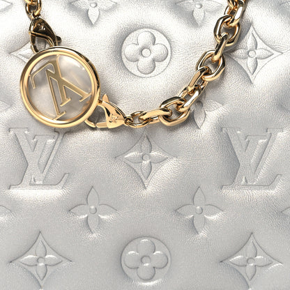 Louis Vuitton Metallic Lambskin Embossed Monogram Pochette Coussin Silver 8 of 11