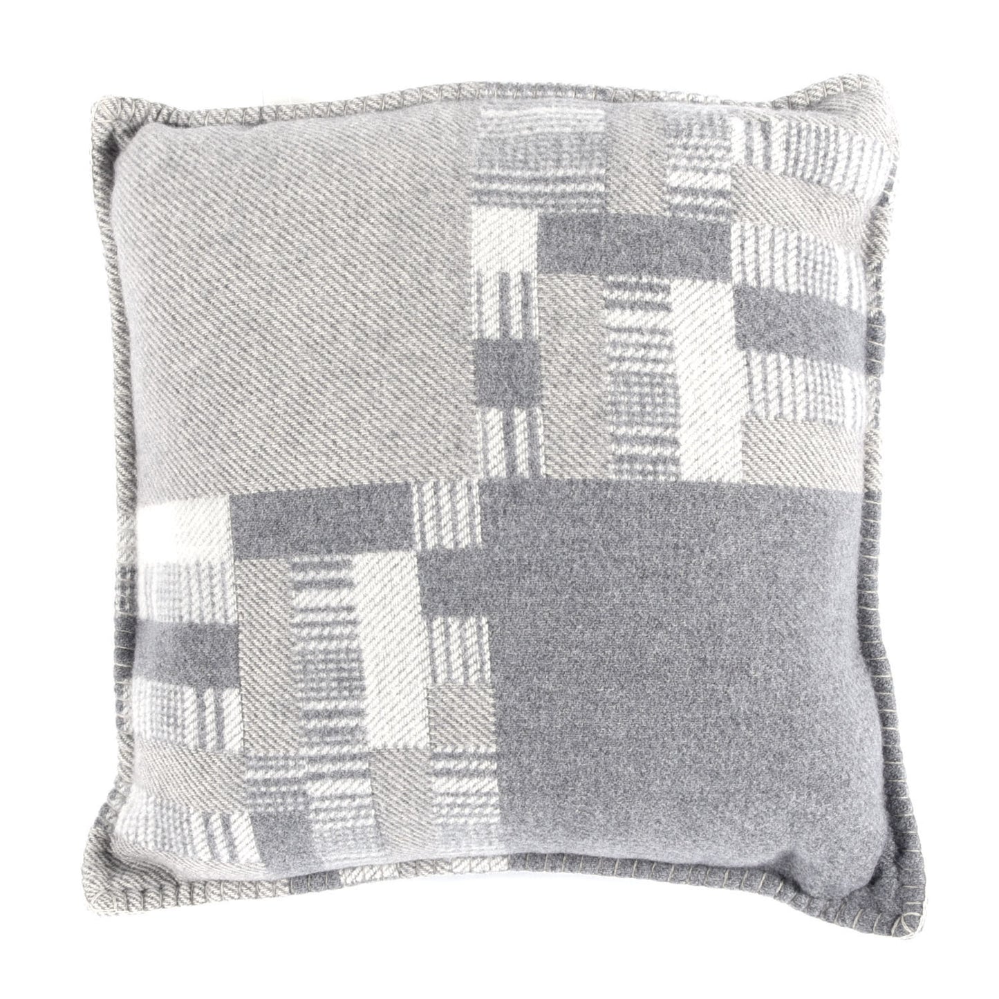 Wool Cashmere Avalon Paper Block Pillow Gris Acier