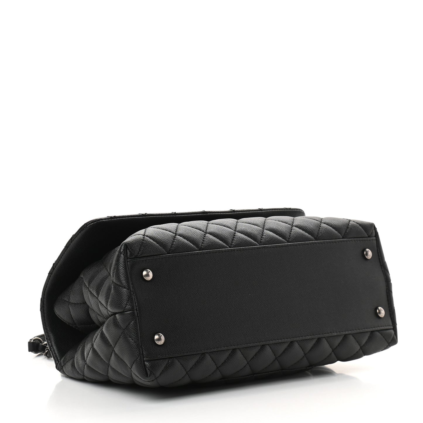Caviar Quilted Small Coco Handle Flap Black