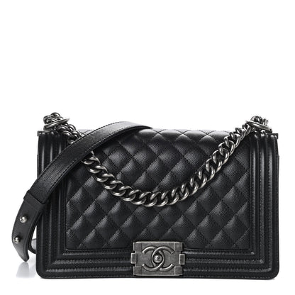 Chanel Caviar Quilted Medium Boy Flap Black 1 of 10