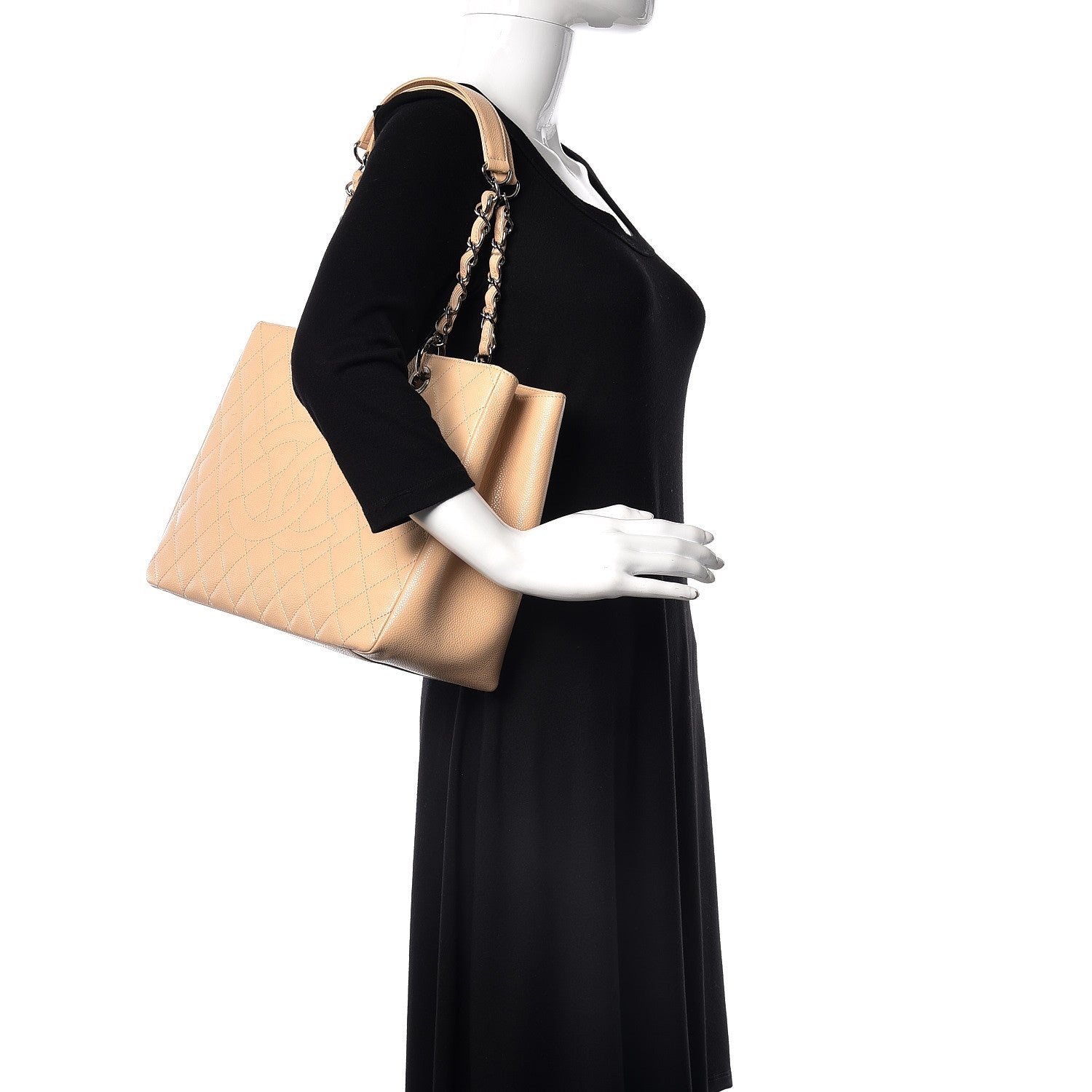 Chanel Caviar Quilted Grand Shopping Tote GST Beige Clair 2 of 11