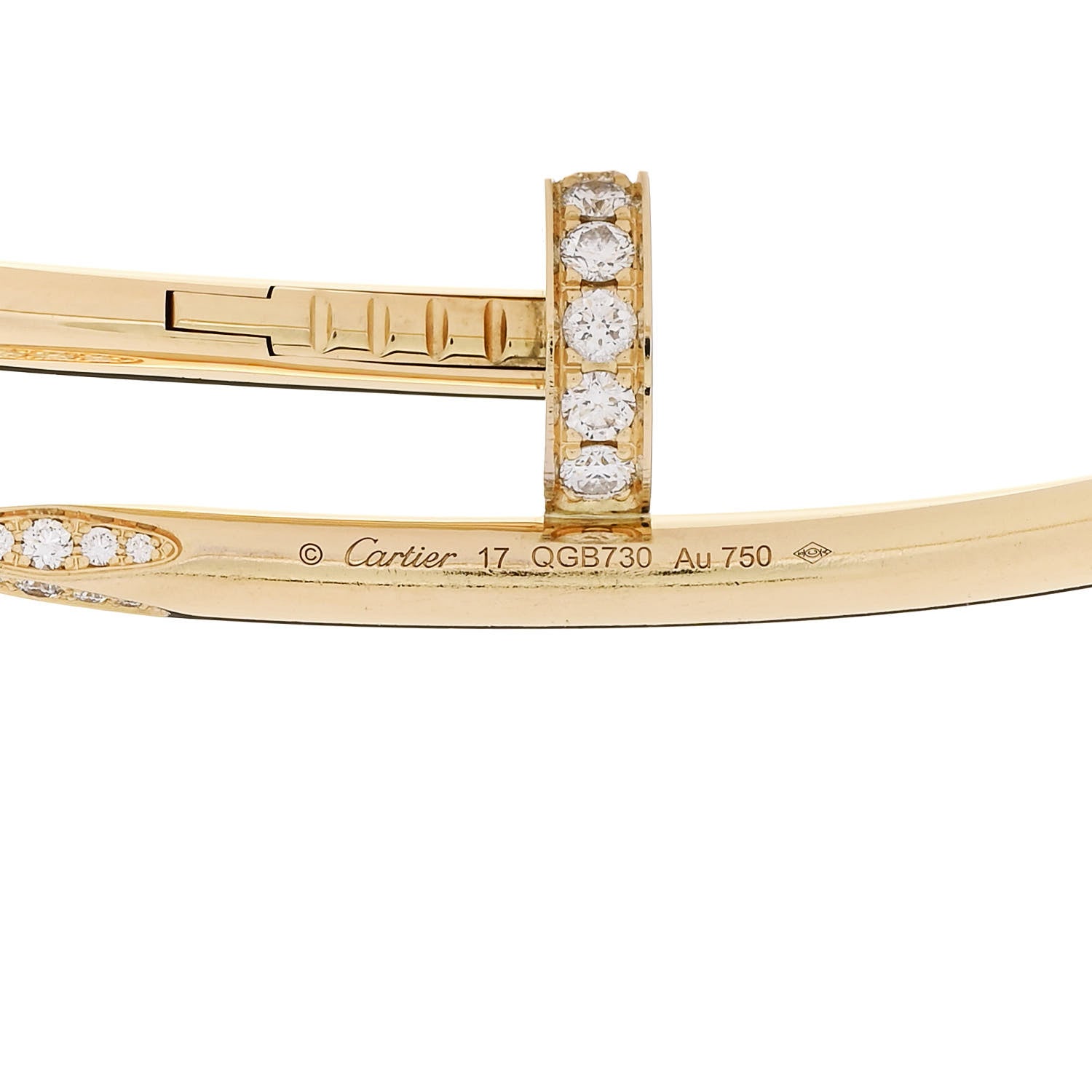 Cartier 18K Yellow Gold Diamond Juste Un Clou Bracelet 17 4 of 5