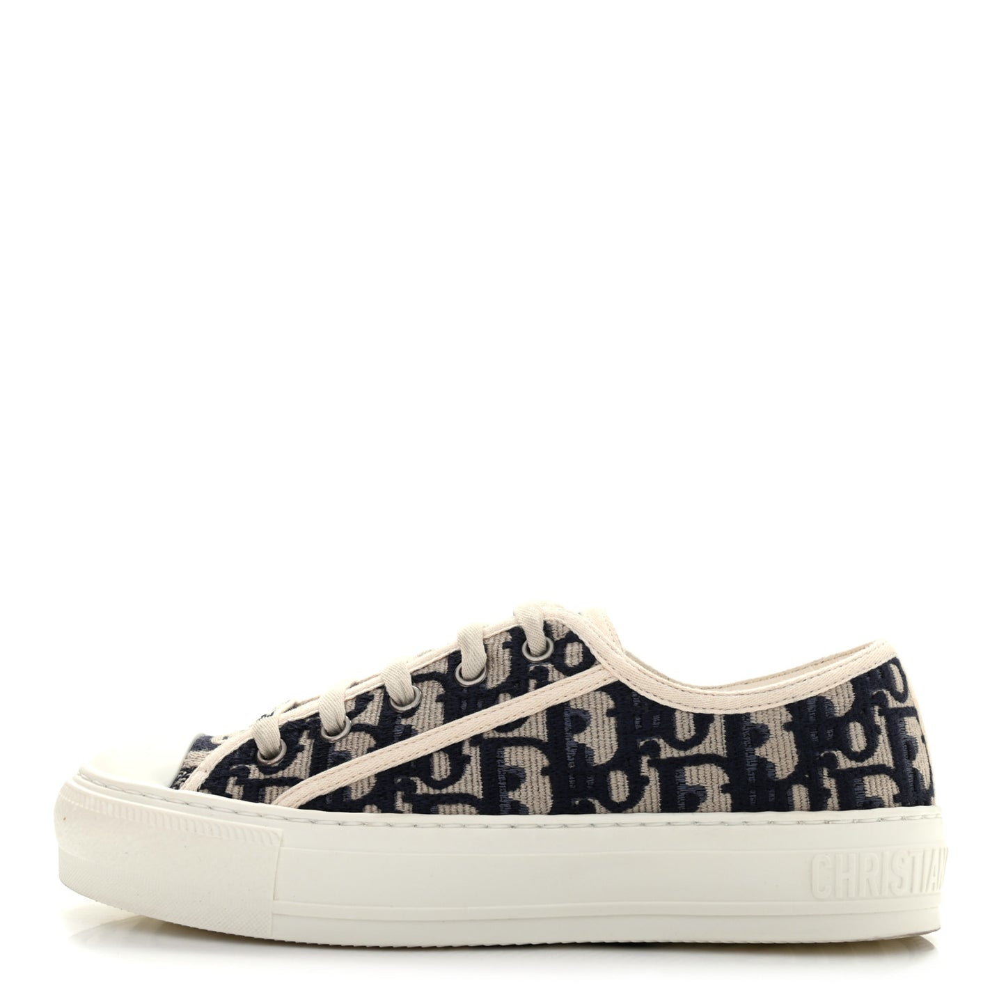 Canvas Oblique Walk'N'Dior Low Top Sneakers 35.5 Deep Blue