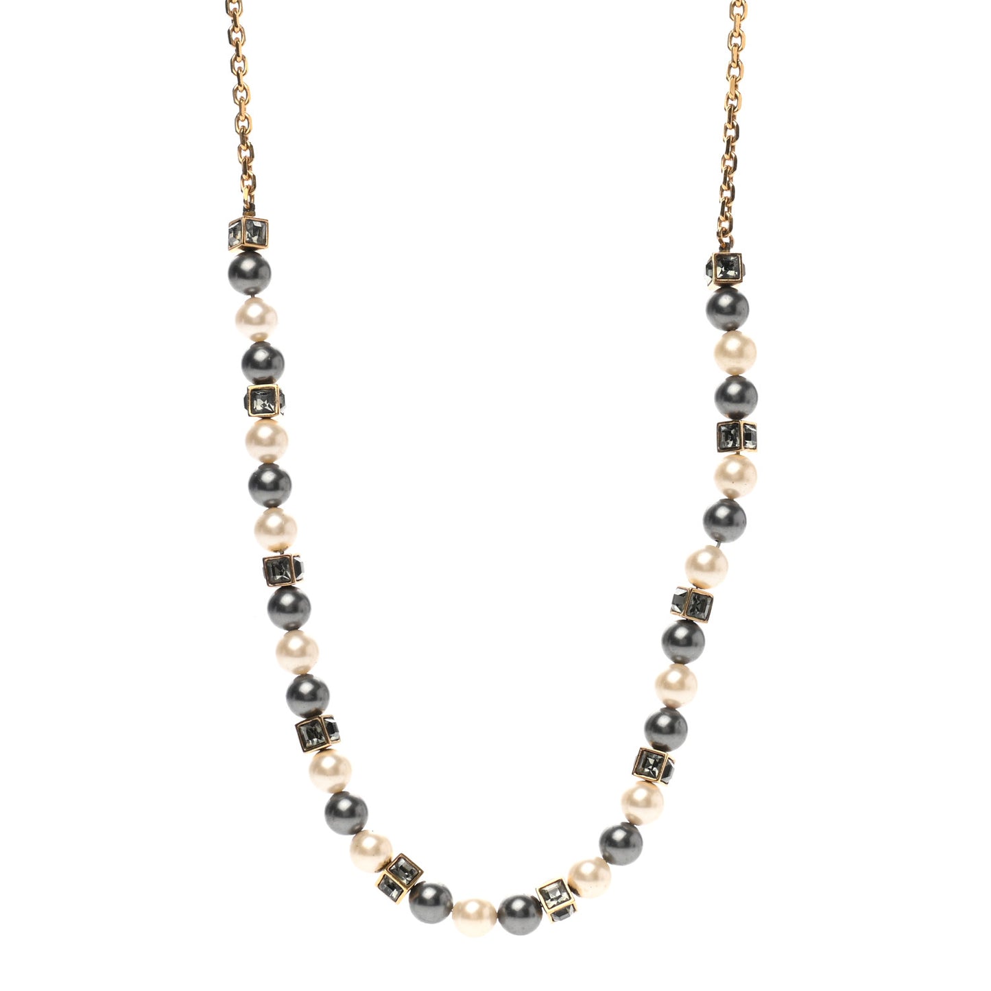Pearl Crystal Cry Me A River Short Necklace