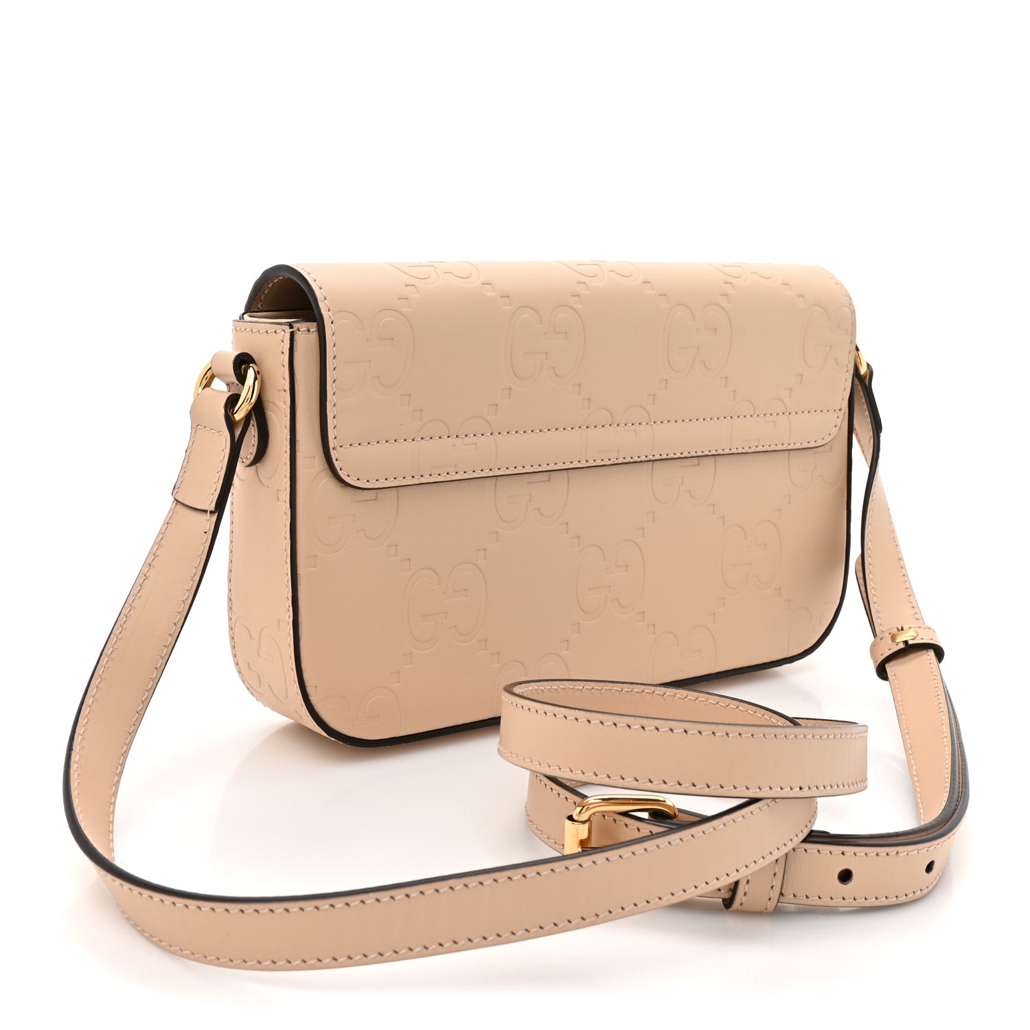 Gucci Calfskin GG Super Mini Shoulder Bag Beige 3 of 12