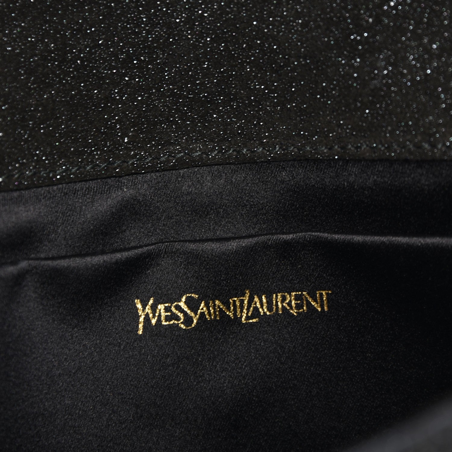 Saint Laurent Glitter Calfskin Large Belle De Jour Clutch Black 6 of 7