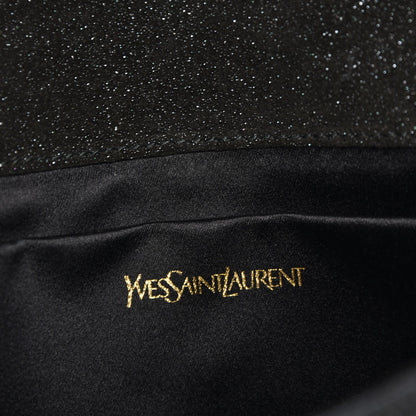 Saint Laurent Glitter Calfskin Large Belle De Jour Clutch Black 6 of 7