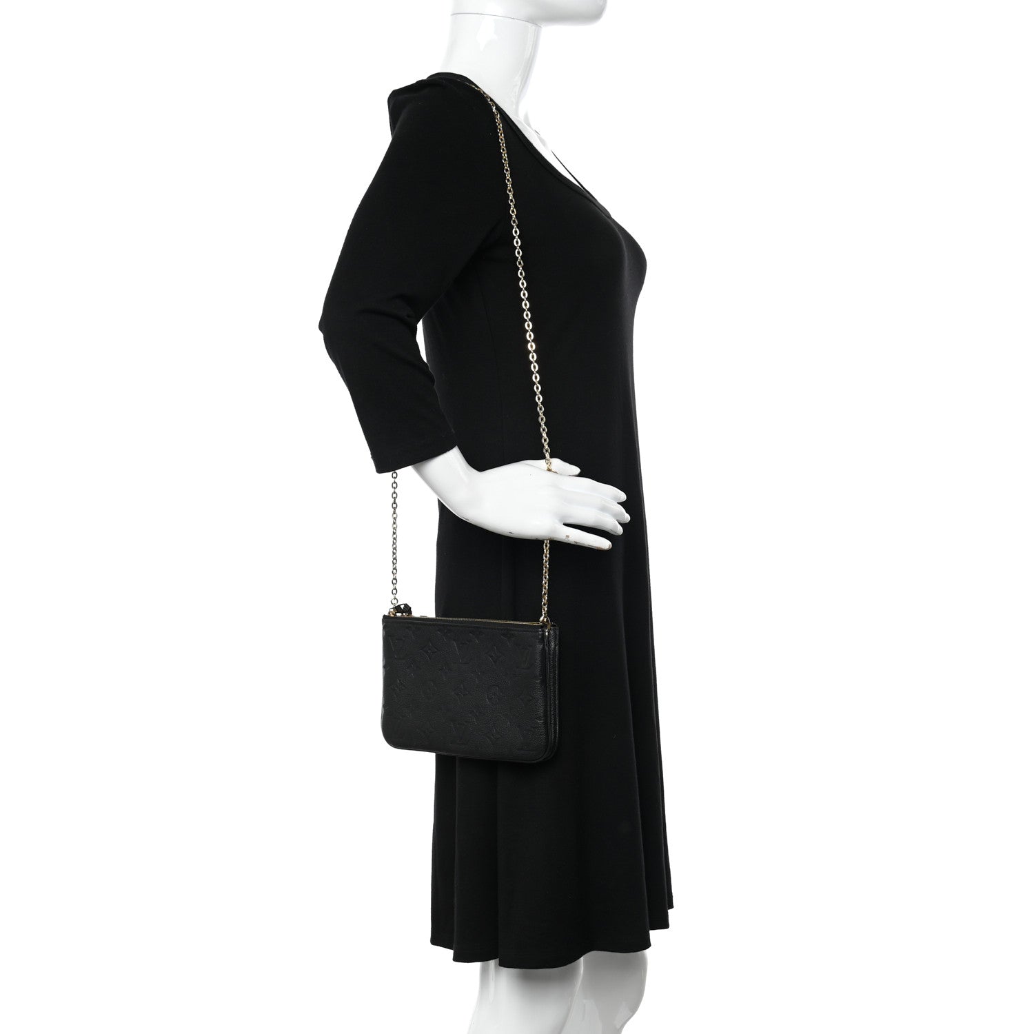 Louis Vuitton Empreinte Double Zip Pochette Black 2 of 13