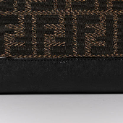 Fendi Zucca Vitello Elite Medium Roll Tote Tobacco Black 20 of 22