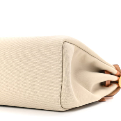 Hermes Military Toile Vache Hunter Herbag Zip Retourne 31 PM Beton Naturel 10 of 11