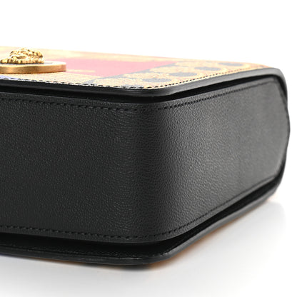 Versace Calfskin Leopard Baroque Print Medium Icon Chain Bag Black Multicolor 8 of 8