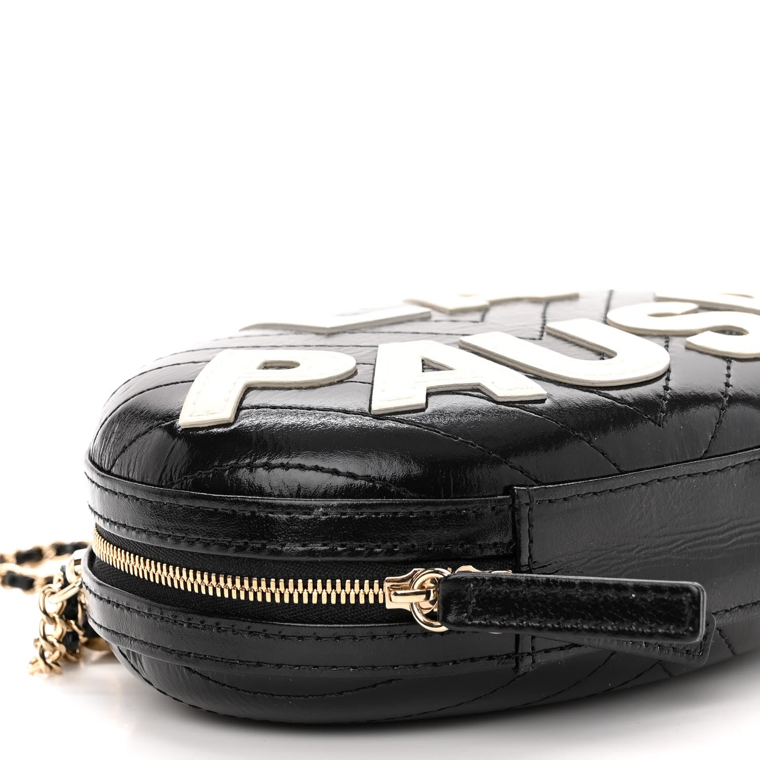 Chanel Lambskin Embroidered Chevron Quilted La Pausa Tassel Clutch Black 9 of 10