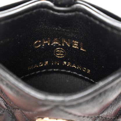Chanel Lambskin Quilted Lanyard Card Holder On Chain Black 6 of 10
