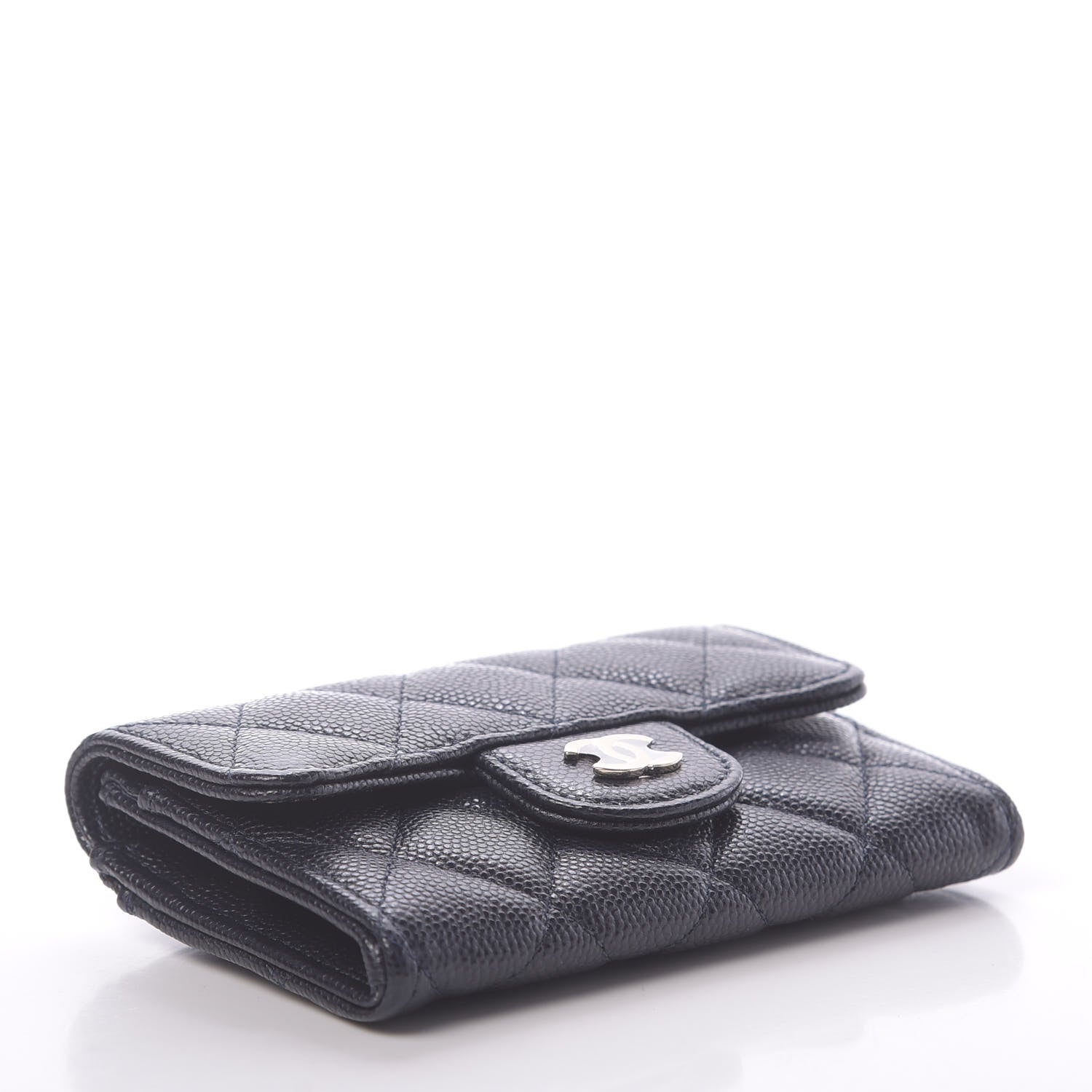 Chanel Caviar Quilted Flap Card Holder Wallet Navy Blue 4 of 12