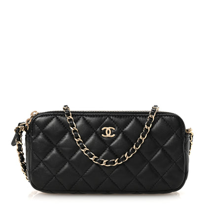 Chanel Lambskin Quilted Small Clutch With Chain Black 1 of 11