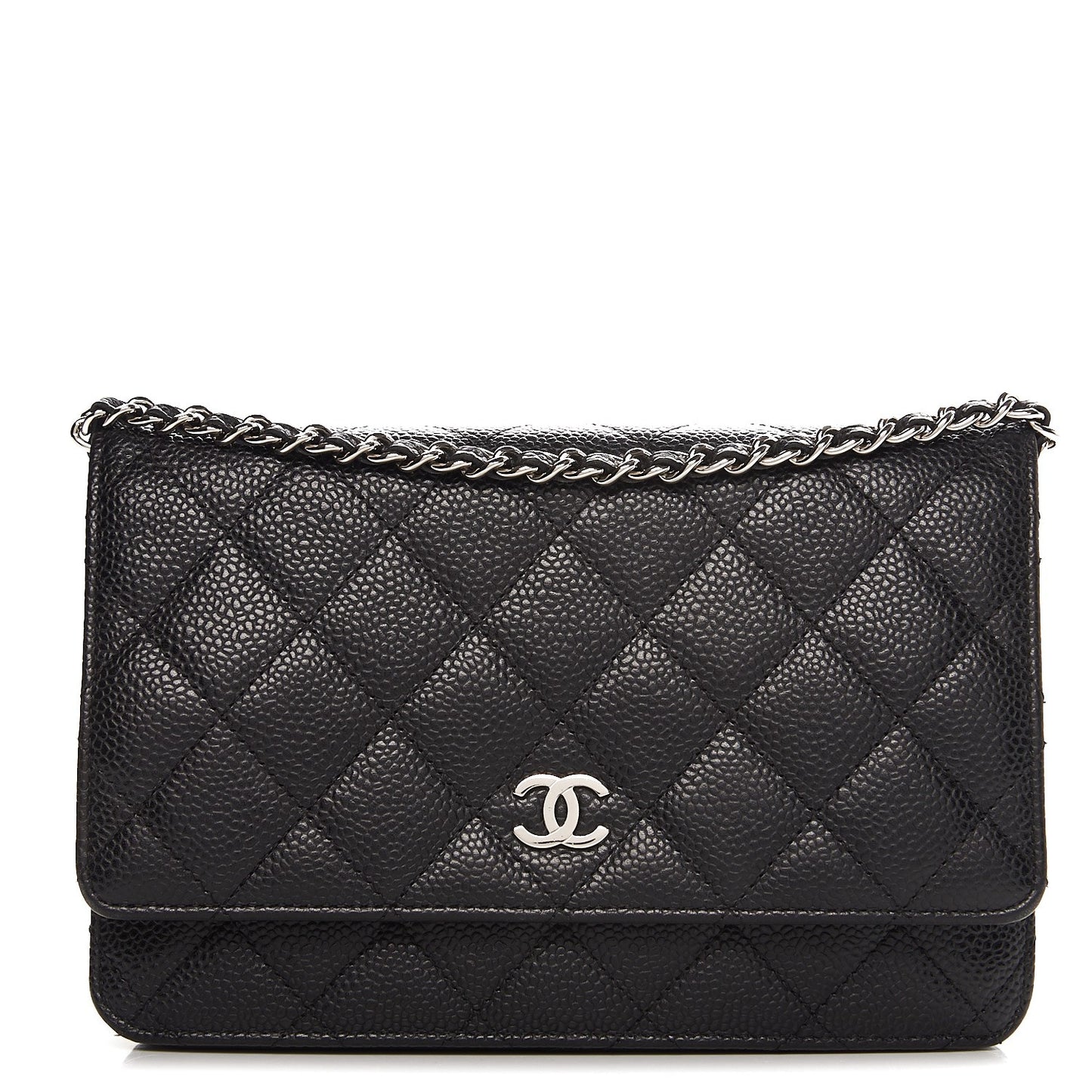 Caviar Quilted Wallet On Chain WOC Black