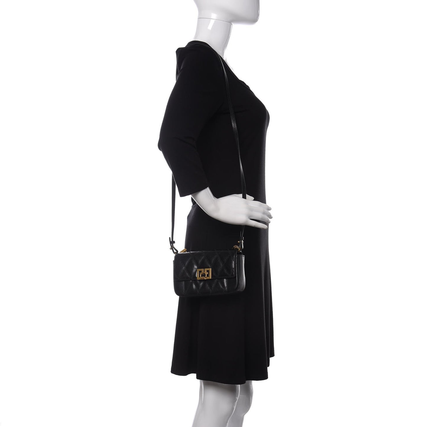 Goatskin Quilted GV3 Mini Pocket Convertible Bag Black