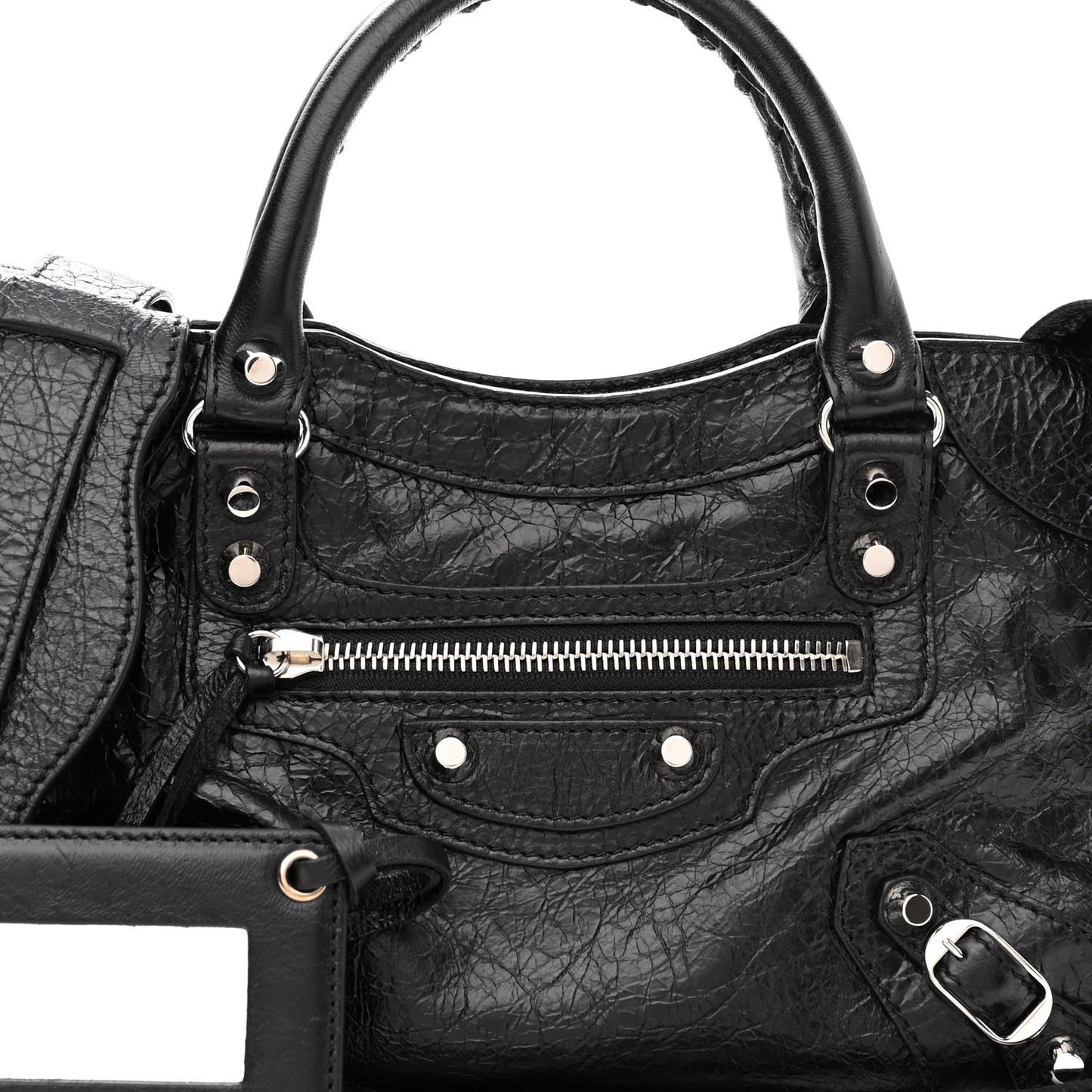 Agneau Classic Silver Hardware Mini City Black