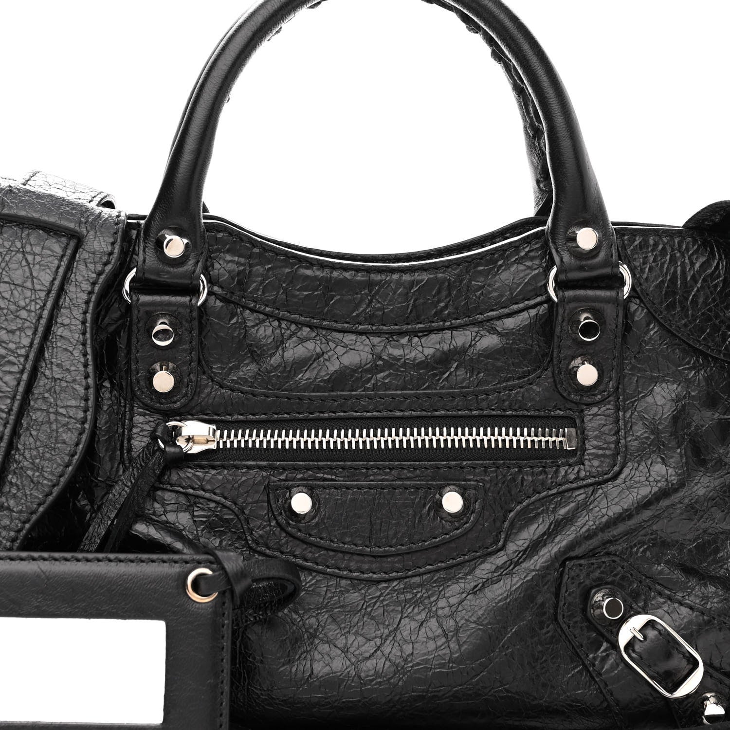 Balenciaga Agneau Classic Silver Hardware Mini City Black 7 of 9