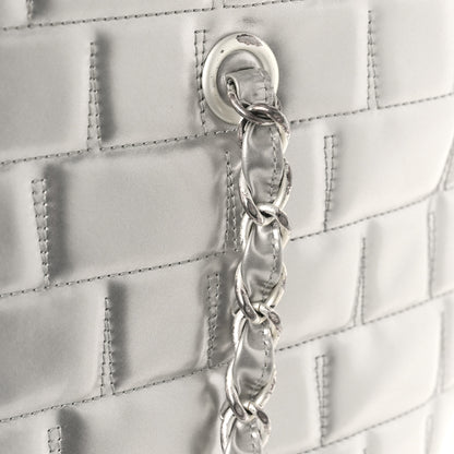 Chanel Vinyl Quilted Frozen Shopping Tote Silver 13 of 13