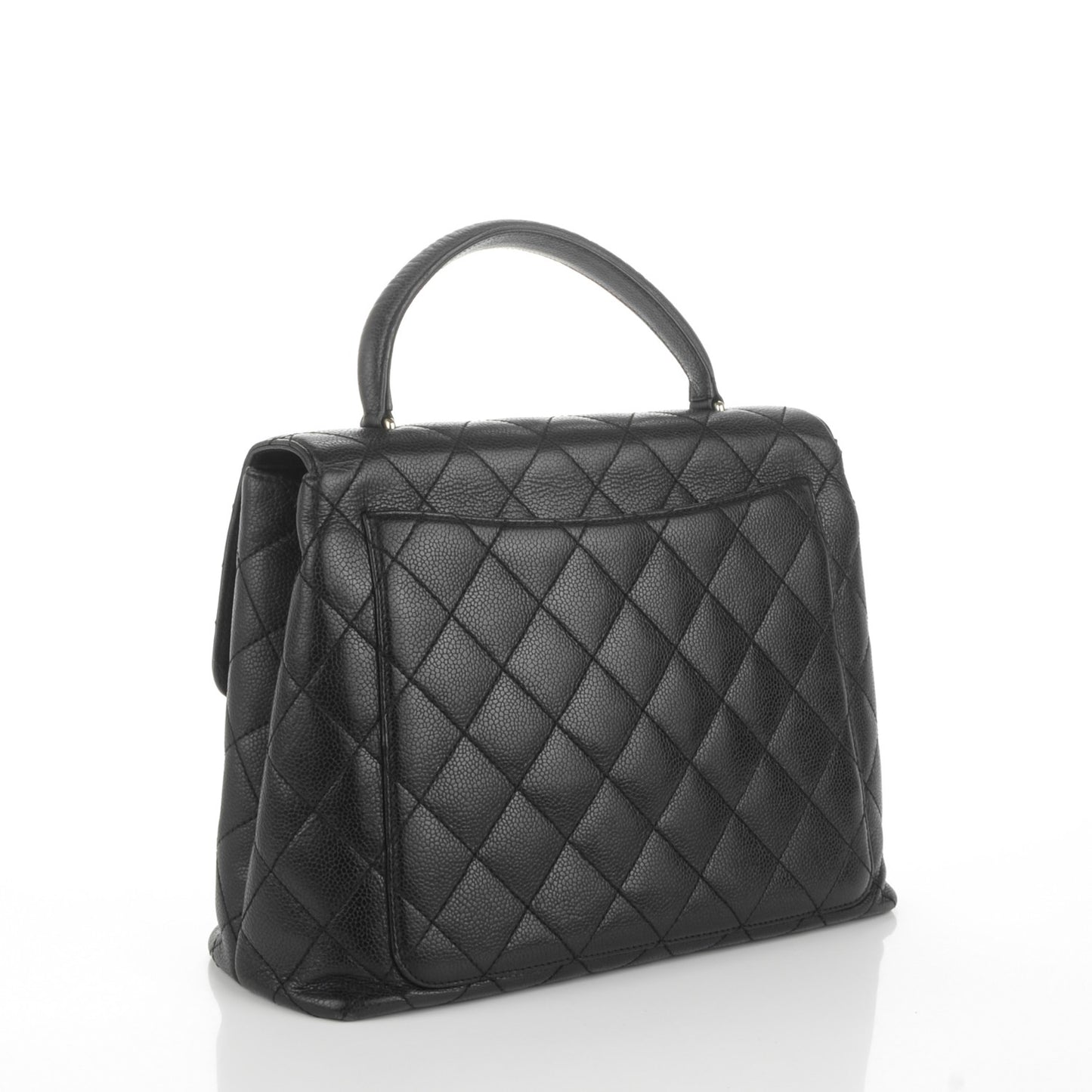 Caviar Quilted Jumbo Kelly Flap Black