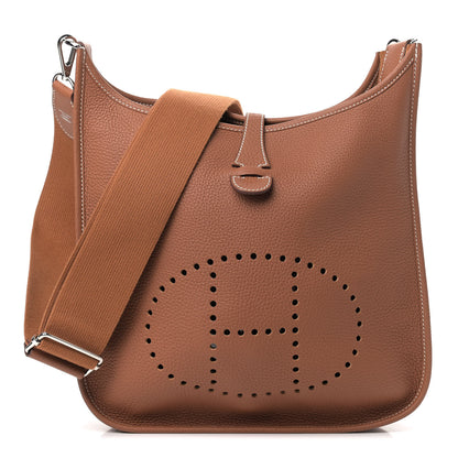 Hermes Taurillon Clemence Evelyne III PM Gold 1 of 9