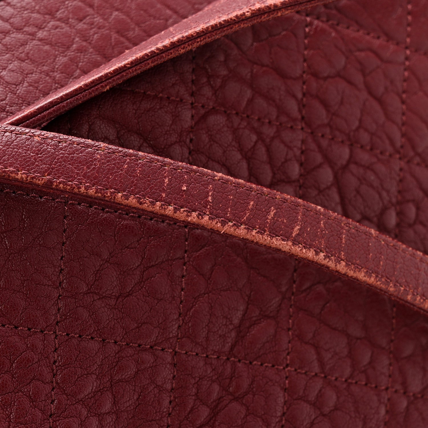 Chanel Crumpled Lambskin Quilted Large Tote Burgundy 11 of 11