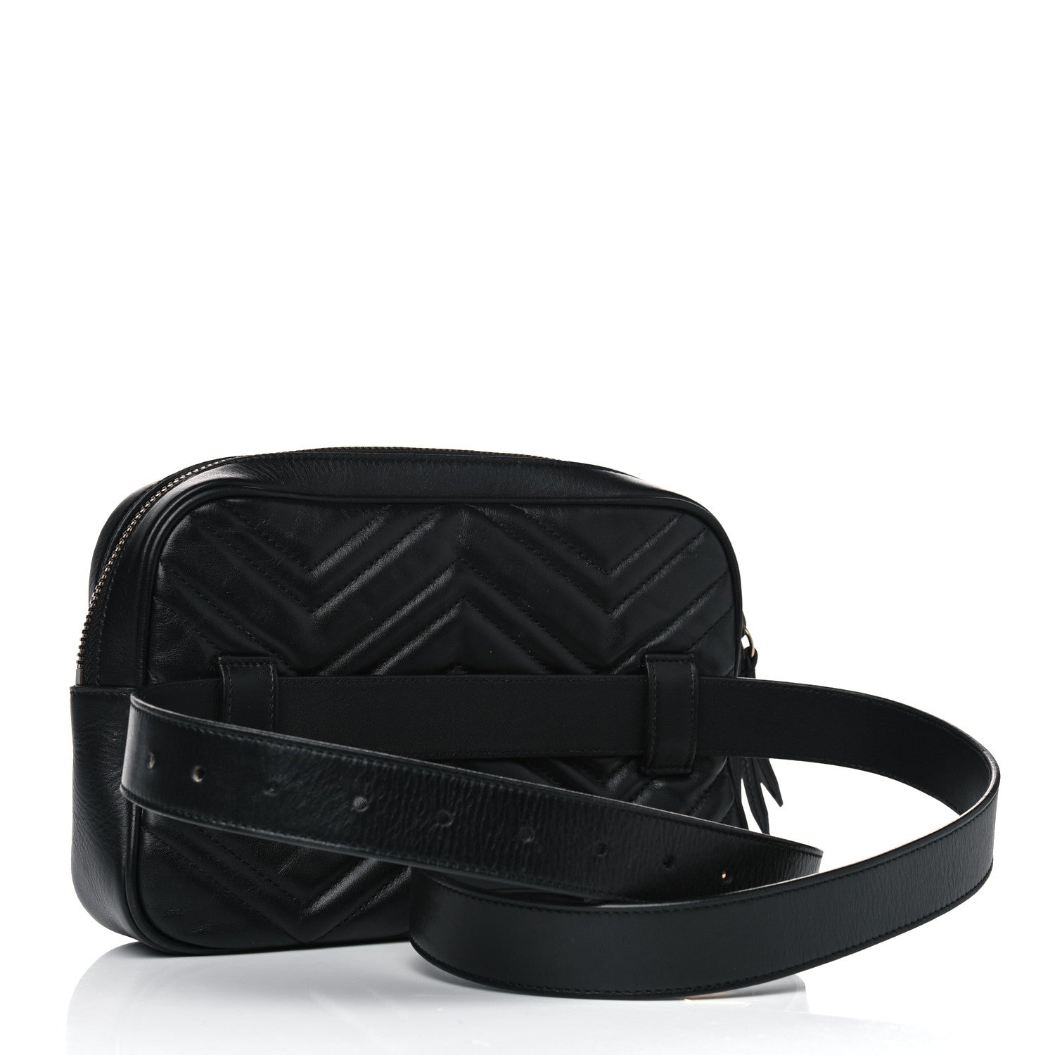 Gucci Calfskin Matelasse Mens GG Marmont Belt Bag 100 40 Black 2 of 18