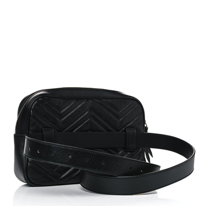 Gucci Calfskin Matelasse Mens GG Marmont Belt Bag 100 40 Black 2 of 18