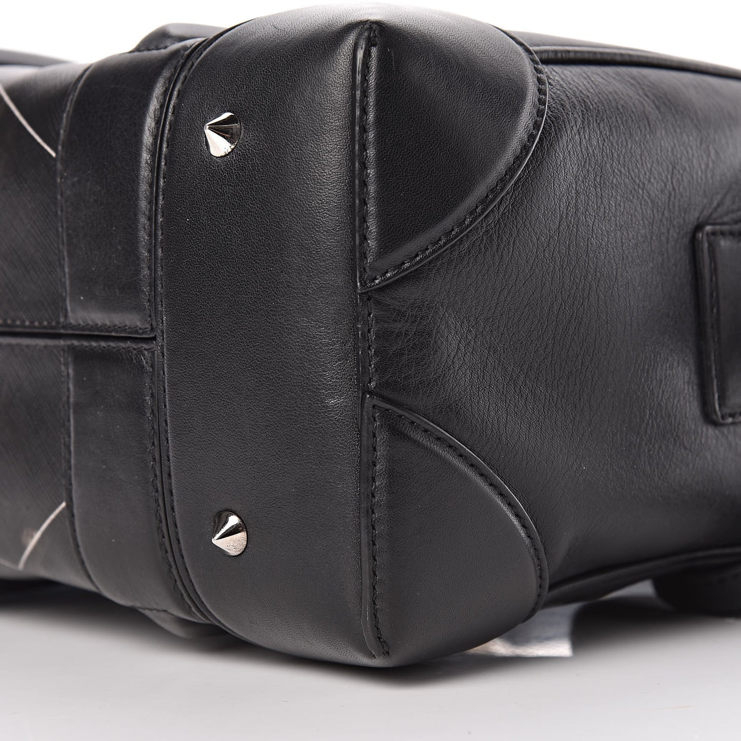 Calfskin Coated Canvas Madonna Print Mini Lucrezia Black