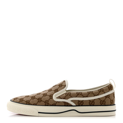 Gucci GG Monogram Mens 1977 Tennis Slip On Sneakers 9.5 Beige Ebony Mystic White 1 of 8