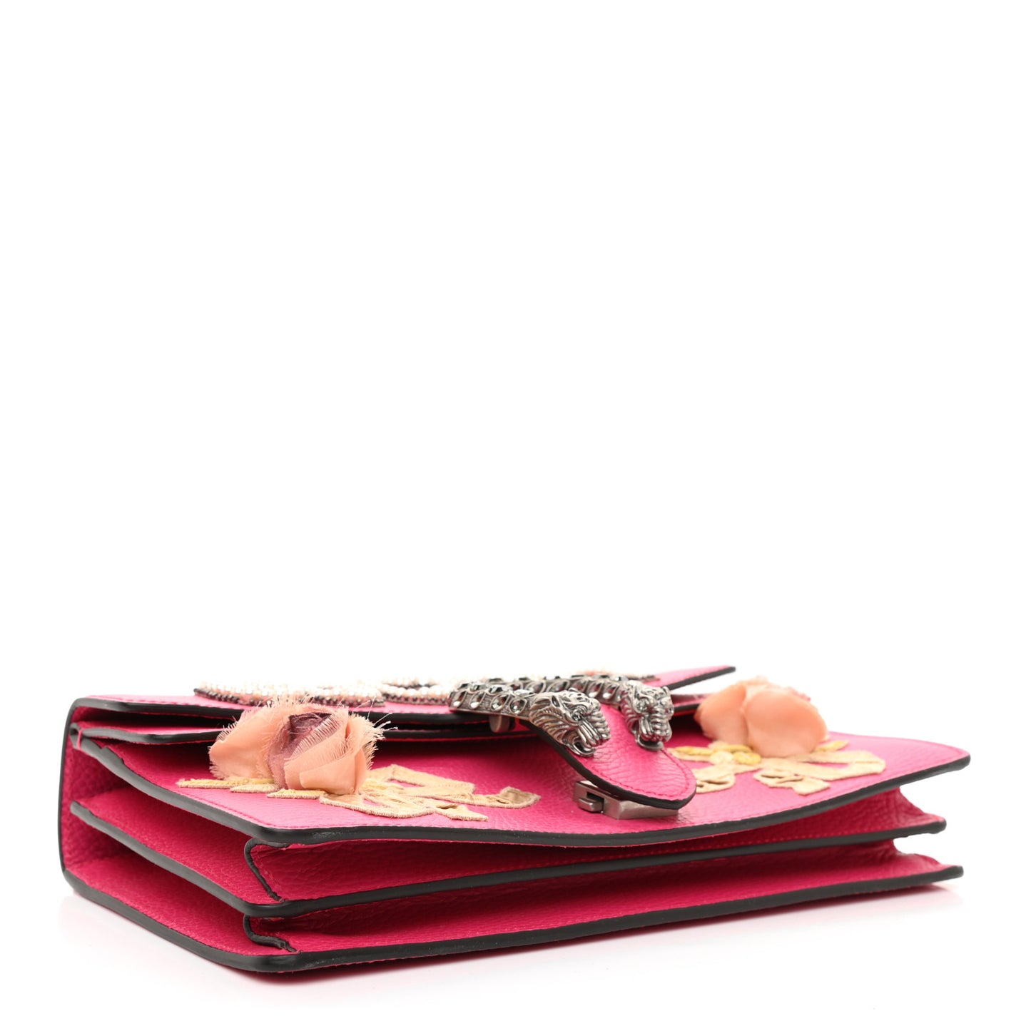 Pebbled Calfskin Embellished Guccify Small Dionysus Shoulder Bag Rosa