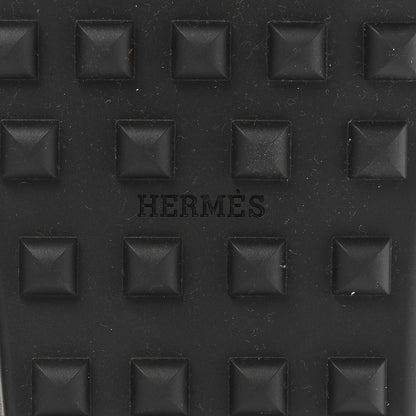 Hermes Suede Calfskin Lazy Loafers 37 Black 8 of 9