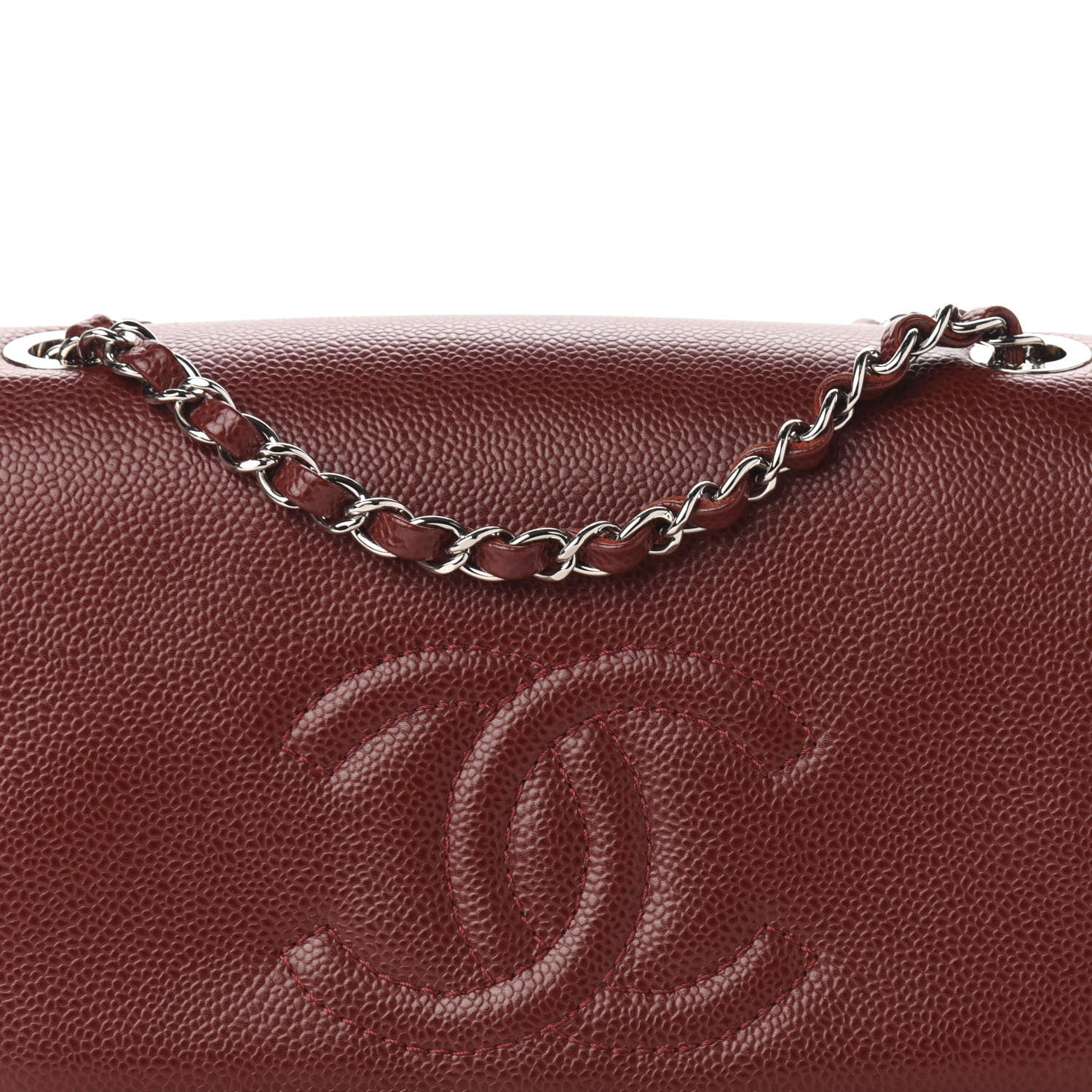Chanel Caviar Medium Timeless CC Flap Dark Red 11 of 11