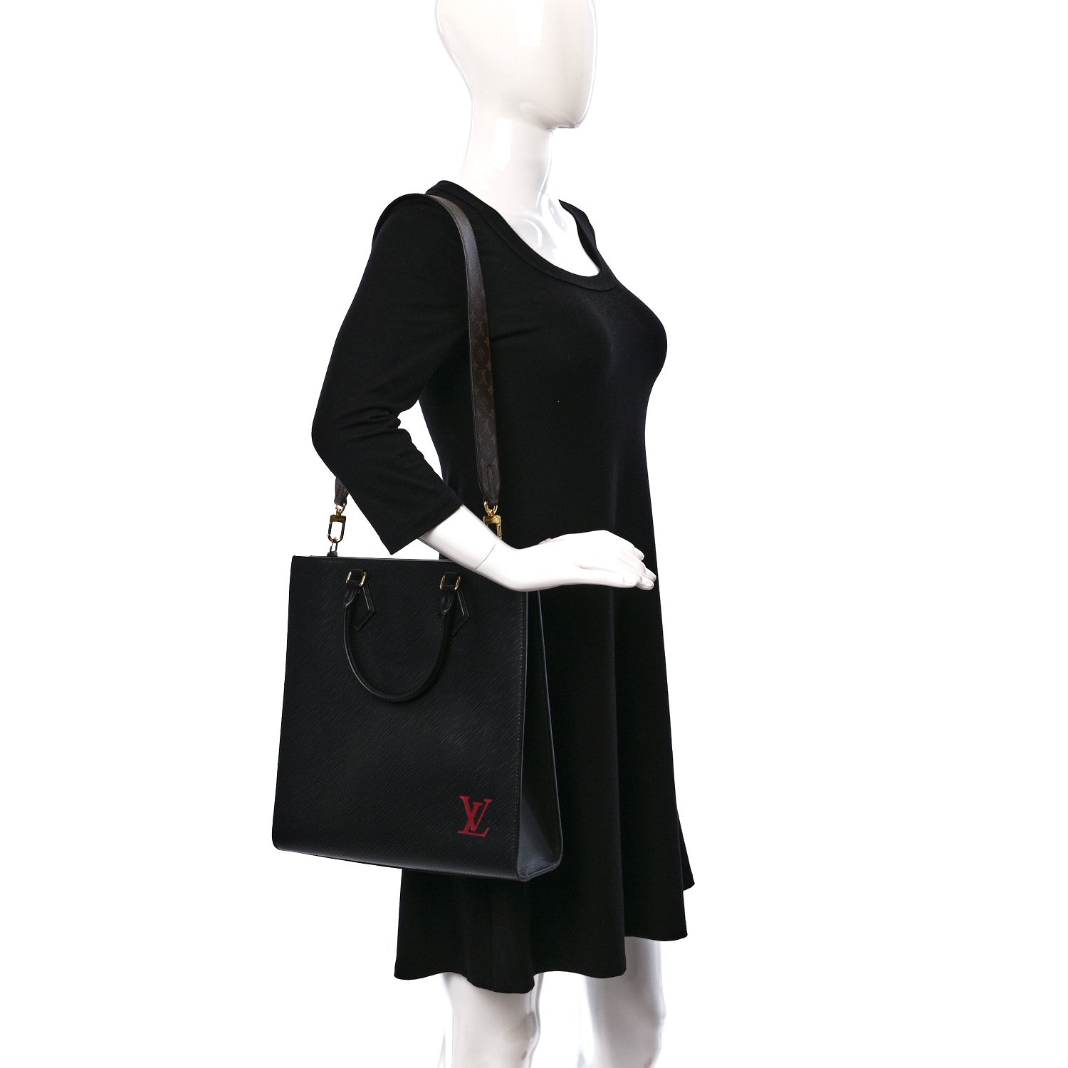 Louis Vuitton Epi Sac Plat PM Black 2 of 10