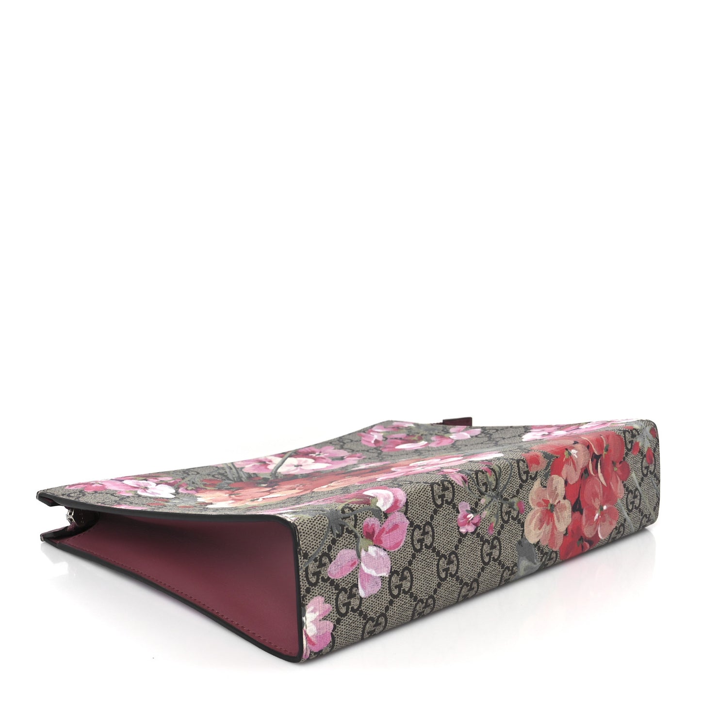 GG Supreme Monogram Blooms Large Cosmetic Case Beige Multicolor Dry Rose