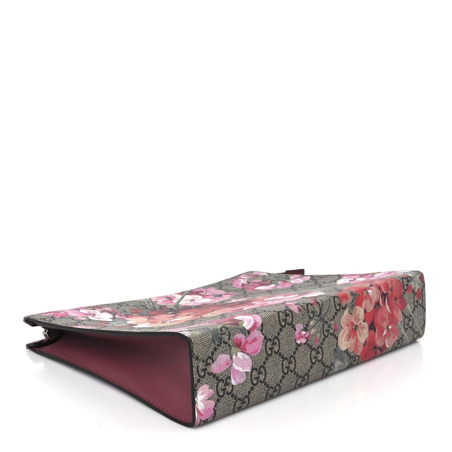 Gucci GG Supreme Monogram Blooms Large Cosmetic Case Beige Multicolor Dry Rose 4 of 10
