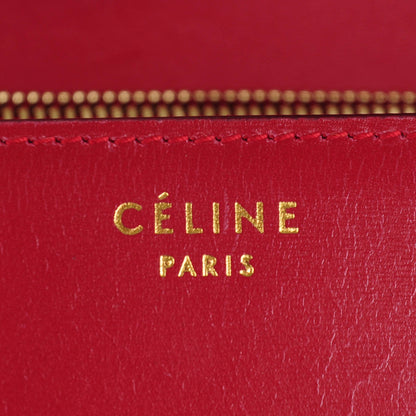 Celine Box Calfskin Medium Classic Box Flap Bag Red 6 of 9