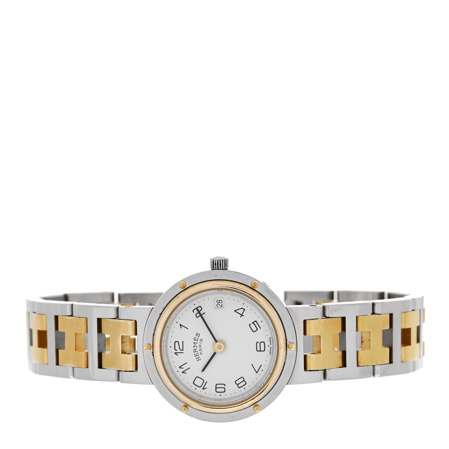 Hermes Stainless Steel 24mm Clipper Quartz Watch Gold 2 of 4