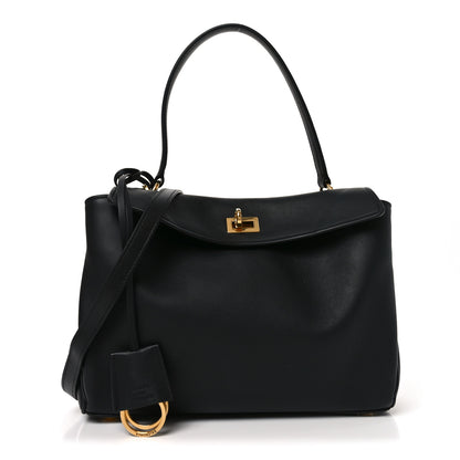 Balenciaga Natural Smooth Calfskin Small Rodeo Top Handle Handbag Black 1 of 10