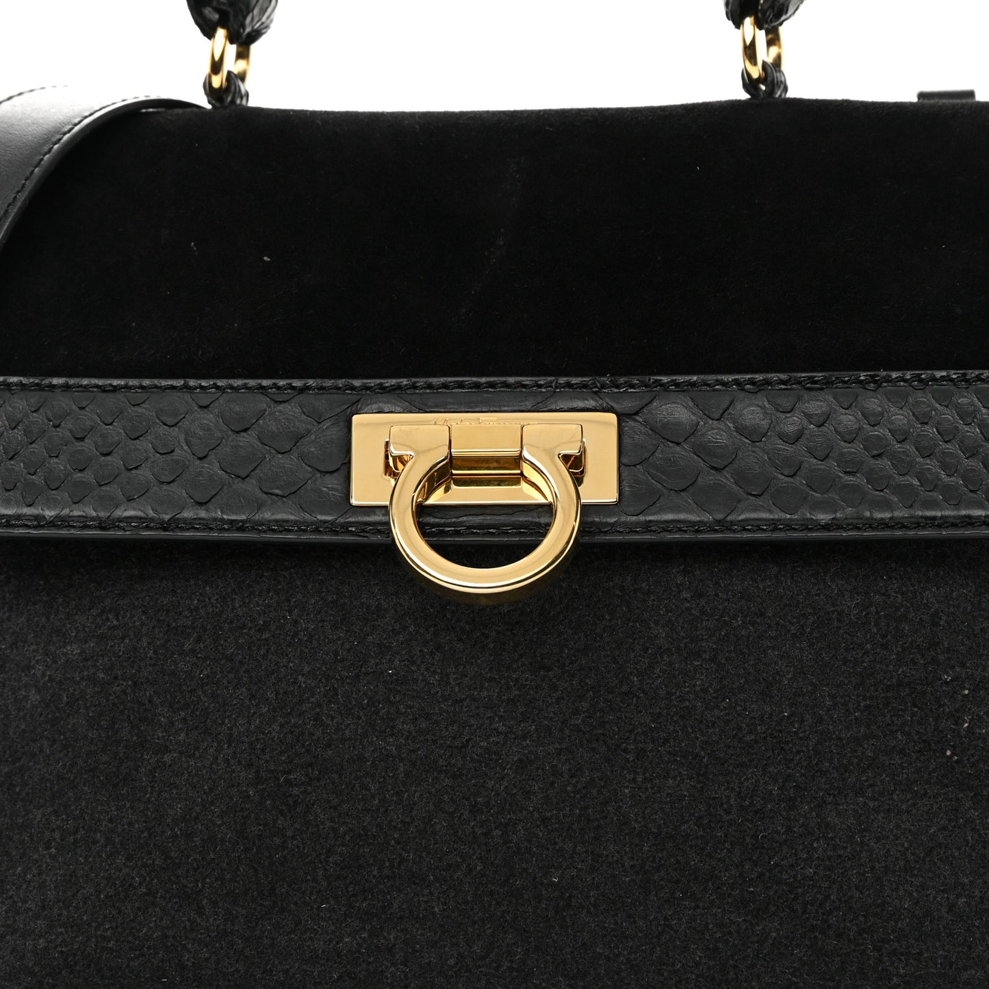 Calfskin Suede Snakeskin Small Sofia Satchel Black Burgundy