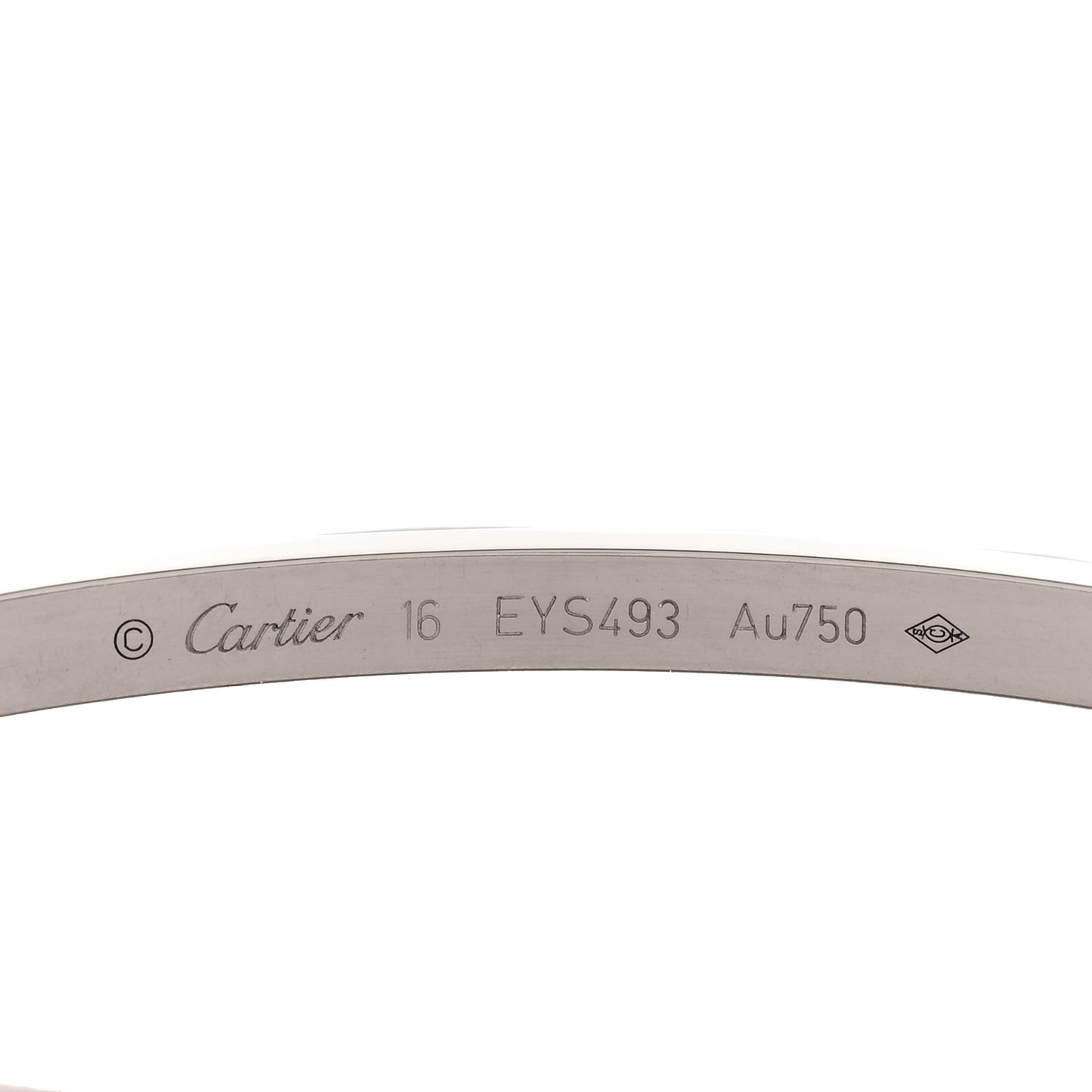 18K White Gold Small LOVE Bracelet 16