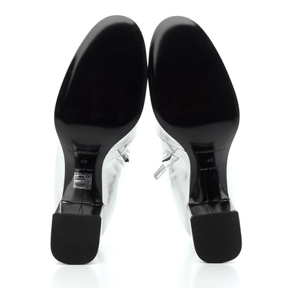 Balenciaga Miroir Calfskin Ankle Booties 40 Argent 5 of 7