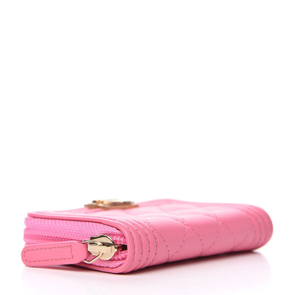 Chanel Lambskin Quilted Boy Zip Around Coin Purse Wallet Pink 4 of 8