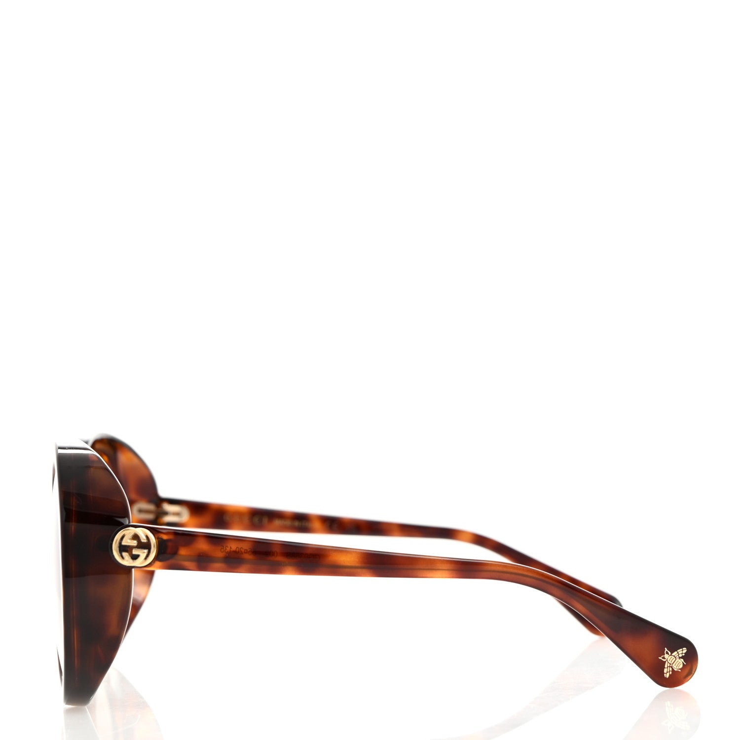Gucci Acetate Round GG Sunglasses GG0368S Havana 3 of 8