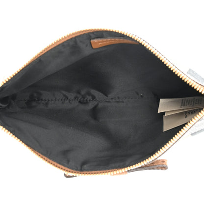 Burberry House Check Calfskin Broguing Crossbody Clutch Bag Brown 5 of 14