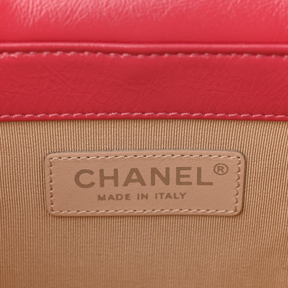 Chanel Calfskin Raffia Small Take Away Vanity Case Bag Pink Beige 6 of 10